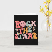 Funny Groovy Testing Day Rock The Staar Motivation Karte (Gelbe Blume)