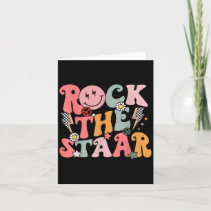 Funny Groovy Testing Day Rock The Staar Motivation Karte