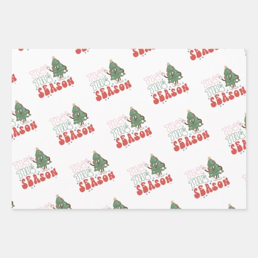 Funny Groovy Weihnachten der 1970er Jahre Geschenkpapier Set (Vorderseite 3)