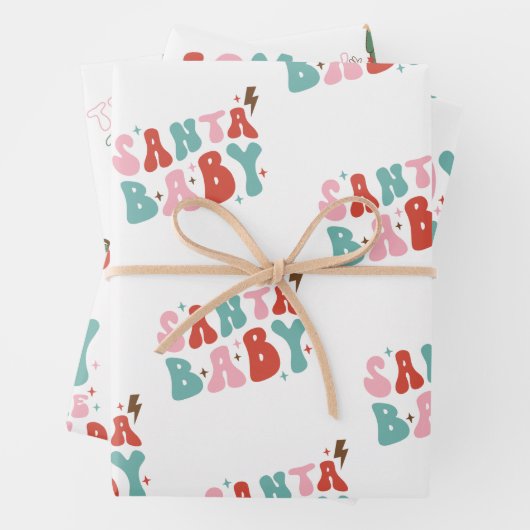 Funny Groovy Weihnachten der 1970er Jahre Geschenkpapier Set (Beispiel)