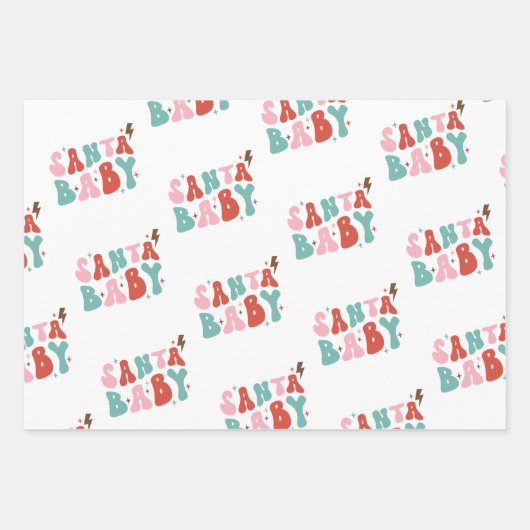 Funny Groovy Weihnachten der 1970er Jahre Geschenkpapier Set (Vorderseite)