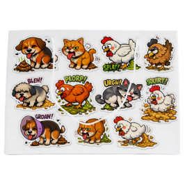 Funny Gross Animals Pooping Cartoon Große Geschenktüte