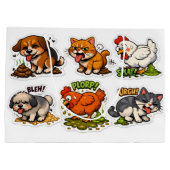 Funny Gross Animals Pooping Cartoon Große Geschenktüte (Rückseite)