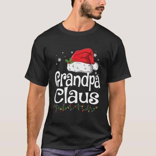 Funny Großvater Claus Pajamas Weihnachtsgeschenk T-Shirt (Vorderseite)
