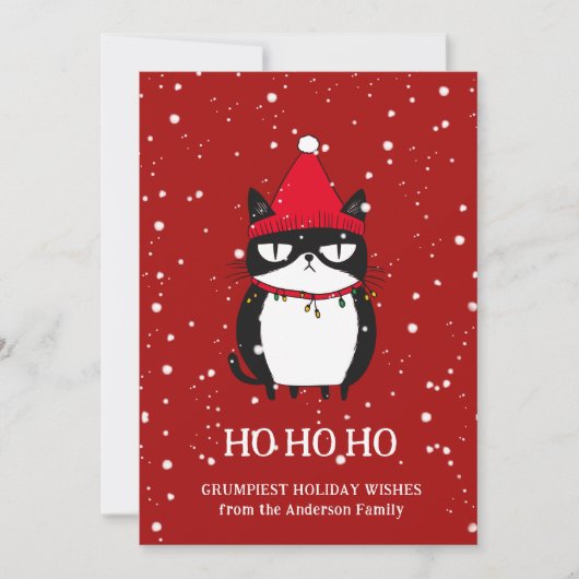 Funny Grouchy Cat Catmas Spaß Weihnachten (Vorderseite)