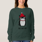 Funny Grouchy Cat Catmas Spaß Weihnachten Sweatshirt (Vorderseite)