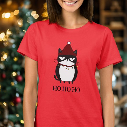 Funny Grouchy Cat Catmas Spaß Weihnachten T-Shirt