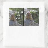 Funny Ground Eichhörnchen Steig von meinem Rasen Rechteckiger Aufkleber (Tasche)