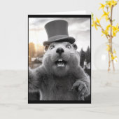 Funny Ground Hog Day Woodchuck Funny Groundhog Sel Karte (Gelbe Blume)