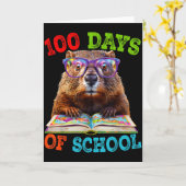 Funny Groundhog 100th Day Of School Teacher Ground Karte (Gelbe Blume)