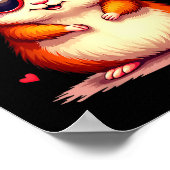 Funny Groundhog Cute Hamster Lover Valentine’s Day Poster (Ecke)
