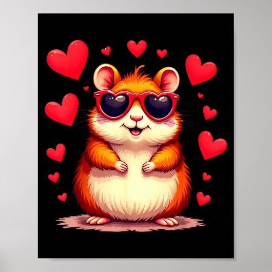 Funny Groundhog Cute Hamster Lover Valentine’s Day Poster (Vorne)