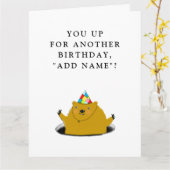 Funny Groundhog Day Birthday Card Karte (Gelbe Blume)