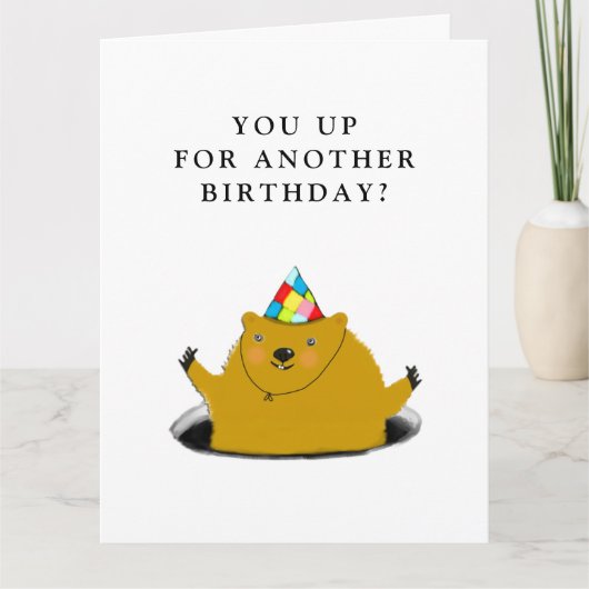 Funny Groundhog Day Geburtstag Karte (Vorderseite)