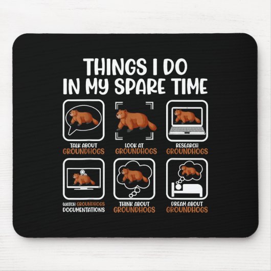 Funny Groundhog Lover Woodchuck Ground Hog Men Wom Mousepad (Vorne)