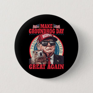 Funny Groundhog macht Groundhog Day wieder groß Button