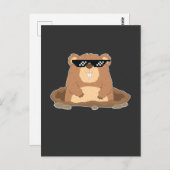 Funny Groundhog mit Sonnenbrille Spaß Postkarte (Vorne/Hinten)