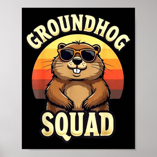 Funny Groundhog Squad Happy Groundhog Day Celebrat Poster (Vorne)