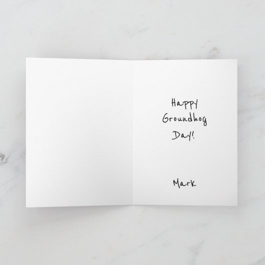 Funny Groundhog Winter Feiertagskarte (Innenseite)