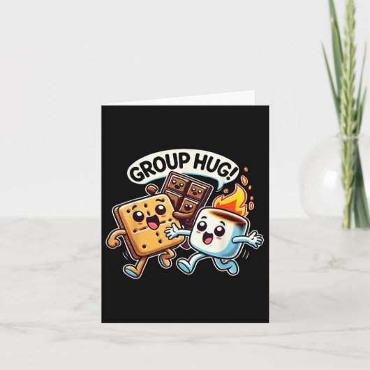 Funny Group Umarmung Marshmellow Smores Outdoor Ca Karte (Vorderseite)