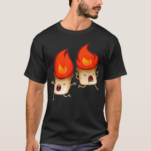Funny Group Umarmung Smores Marshmallow Campfire T-Shirt (Vorderseite)