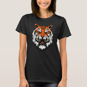 Funny Growling Mouth Open Bengalisch Tiger Birthda T-Shirt