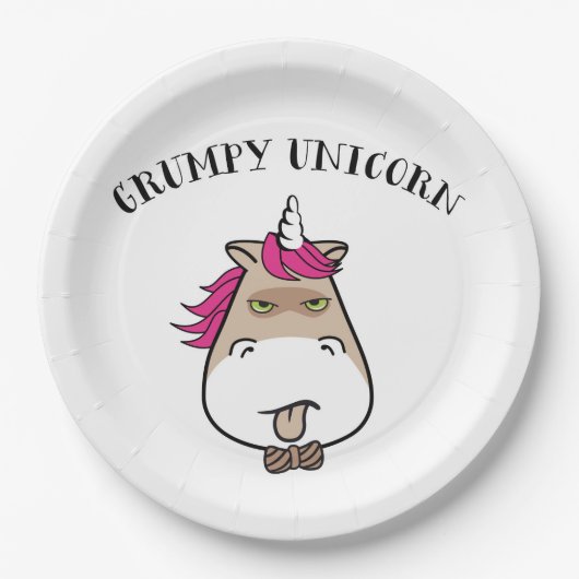 Funny Grumpa Einhornpapierplatte Pappteller (Vorderseite)