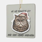 Funny grumpig wütend Cat Weihnachtsfeiertag Keramikornament (Links)