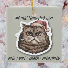 Funny grumpig wütend Cat Weihnachtsfeiertag Keramikornament