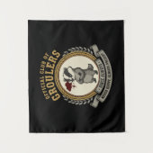Funny Grumpy Badger "Offizieller Klub der Groulers Wandteppich (Vorderseite)