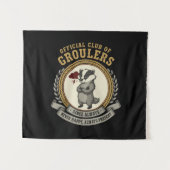 Funny Grumpy Badger "Offizieller Klub der Groulers Wandteppich (Vorderseite (Horizontal))
