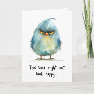 Funny Grumpy Bird Morning Face Grußkarte Karte