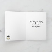 Funny Grumpy Bird Morning Face Grußkarte Karte (Innenseite)