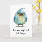 Funny Grumpy Bird Morning Face Grußkarte Karte (Gelbe Blume)