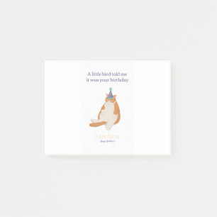 Funny Grumpy Birthday Cat, Happy Birthday Design Post-it Klebezettel