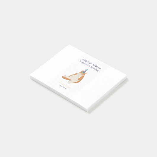 Funny Grumpy Birthday Cat, Happy Birthday Design Post-it Klebezettel (angewinkelt)