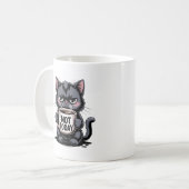Funny Grumpy Black Cat Lover Not Today Sarcastic Kaffeetasse (Vorderseite Links)