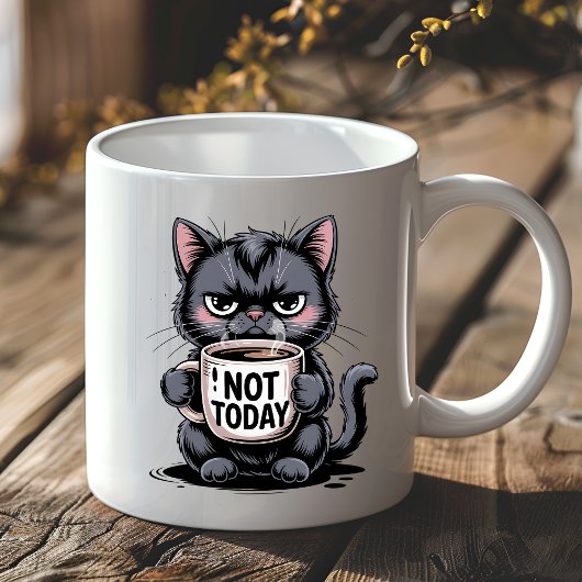 Funny Grumpy Black Cat Lover Not Today Sarcastic Kaffeetasse