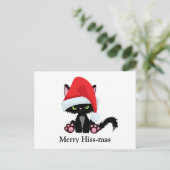 Funny Grumpy Black Cat Weihnachten (Stehend Vorderseite)