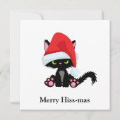 Funny Grumpy Black Cat Weihnachten (Vorderseite)