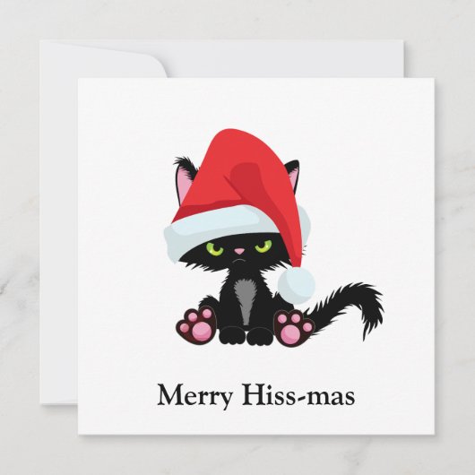 Funny Grumpy Black Cat Weihnachten (Vorderseite)