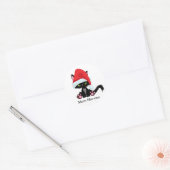 Funny Grumpy Black Cat Weihnachten Runder Aufkleber (Umschlag)