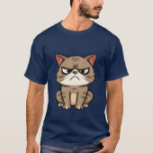 Funny Grumpy Brown Tabby Cat Sassy Stare 🐾😒 T-Shirt (Vorderseite)