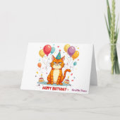 Funny Grumpy Cat Birthday Card - Ballon Overload Karte (Vorderseite)