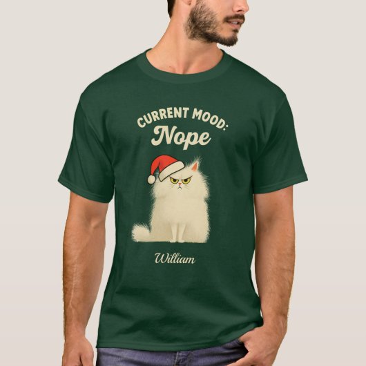 Funny Grumpy Cat Christmas T-Shirt – Custom Name (Vorderseite)