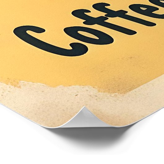 Funny Grumpy Cat Coffee Art Poster (Ecke)