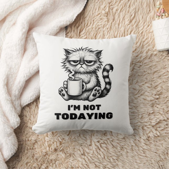 Funny Grumpy Cat Coffee Cat Lovers Akzent Kissen (Decke)