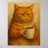 Funny Grumpy Cat Coffee Poster Vintages Öl Kunst (Vorne)