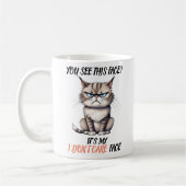 Funny Grumpy Cat Don't Care Face Kaffeetasse (Links)