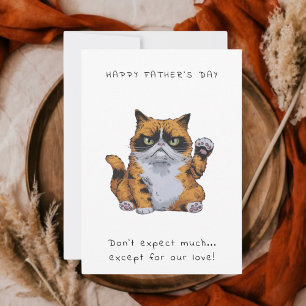 Funny Grumpy Cat Father's Day   Niedlicher Humoral Einladung
